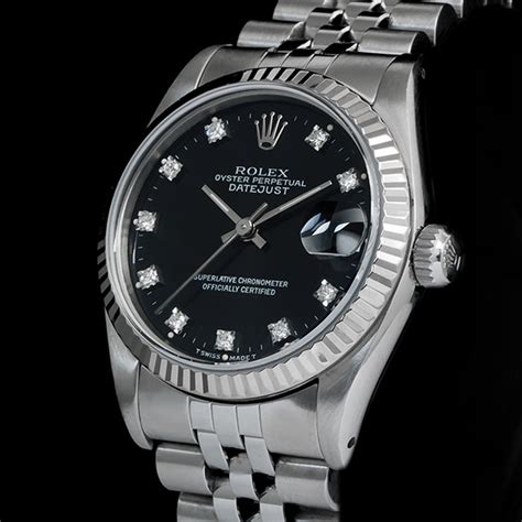 rolex datejust nero usato|Rolex Datejust 36mm Nero con Brillanti Balc Diamonds Dial.